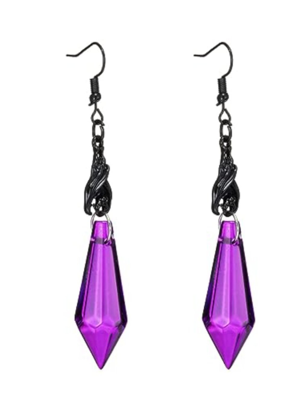 Gothic Bat Dangle Earrings Copper Crystal Hypoallergenic Halloween Costume